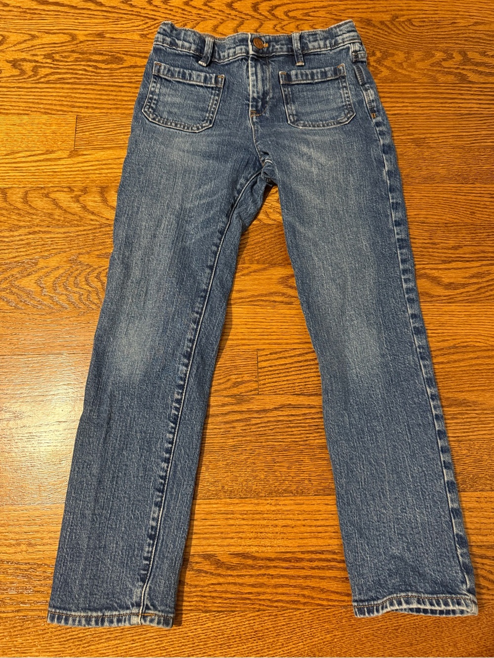 Crewcuts J.Crew Girls Straight Leg Jeans Size 10 Medium Wash Patch Pocket